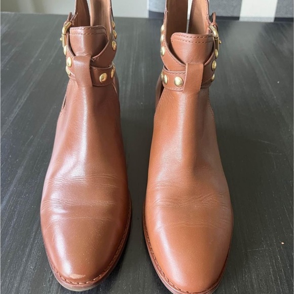 COACH Smooth Leather Booties 8 - Picture 2 of 6